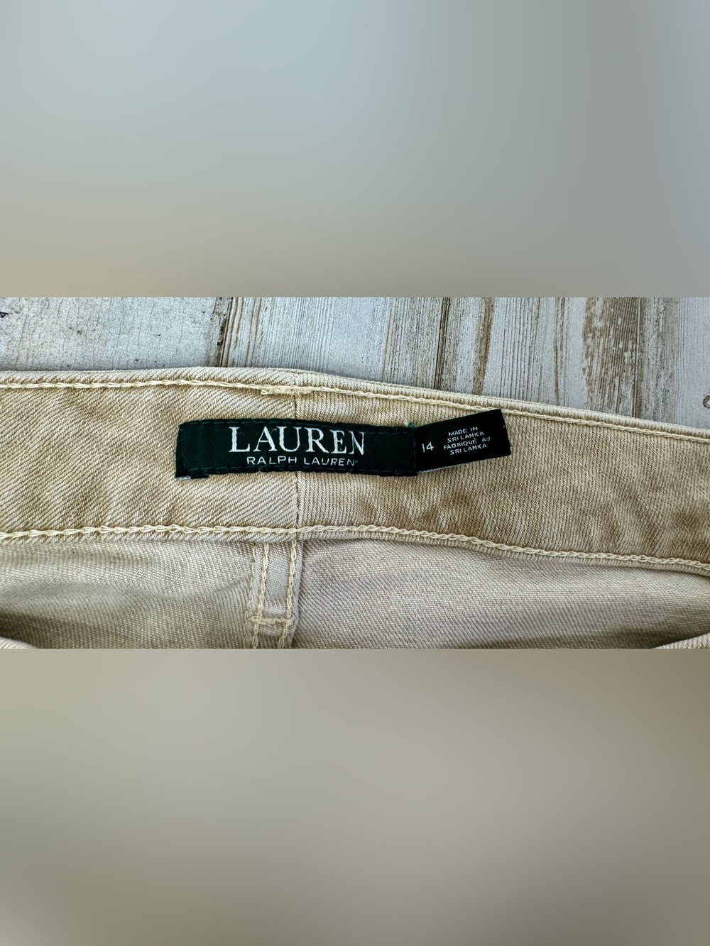 LRL Lauren Jeans Co Ralph Lauren 14 (36x27) Premier Skinny Ankle Jeans Tan - Picture 4 of 12